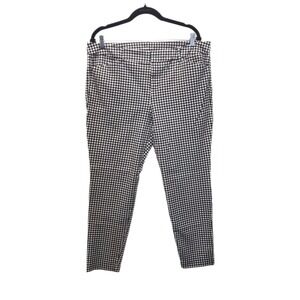 Old Navy Pixie Skinny Pants Gingham Career Casual Black White Stretchy Womens 16